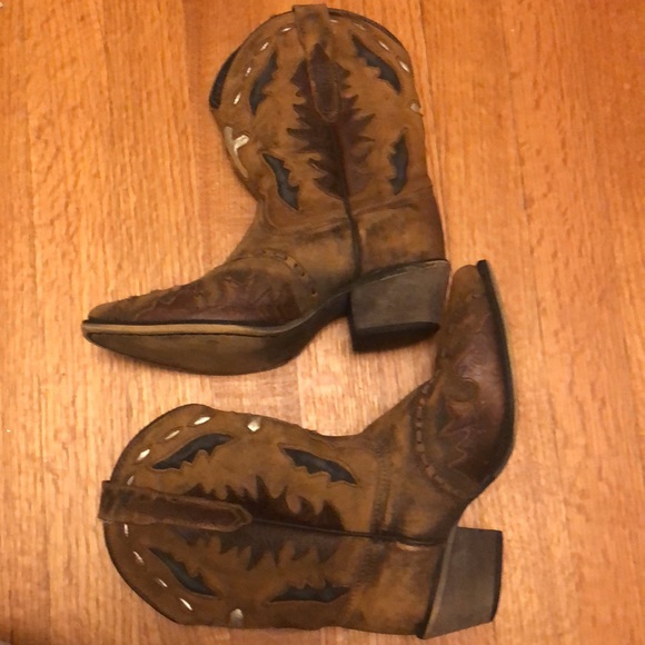 Dan-post girls boho western pointed toe cowgirl boots size 2 - Picture 2 of 11